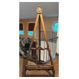 Large Hand Carved Wooden Easel 73"