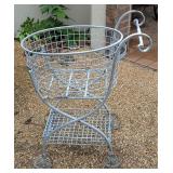 Vintage Metal Garden Cart w/Removable Basket