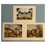 3 Small Prints of French Chteaus