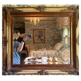 Ornate Gold Framed Wall Mirror 32"x28"