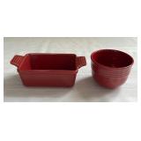 Small Stoneware Loaf Pan & Dip Bowl