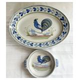 Henriot Quimper-France Oval Platter & Dish