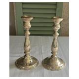 Silver Plated Candlesticks 10"