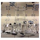 Nice Clear Glass Vase, Variety of Silverware