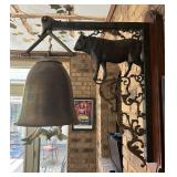 Vintage Cow Bell Wall Lamp 25"