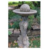 Figural Swan Birdbath w/Orb 44"