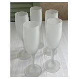 5 Frosted Champagne Glasses