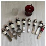 Cheese knives & 2 Toothpick Holders