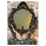 Vintage Silver Plated Cherub Vanity Mirror