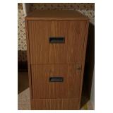 Wood Grain Look Metal 2-Drawer File Cabinet