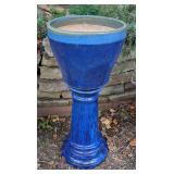 Blue Pedestal Planter