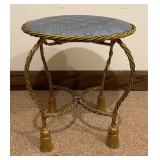 Gold Metal Rope & Tassel Vanity Stool