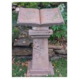 Open Book on Pedestal Garden Statue 38"