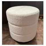 Bright/Bazaar Round Boucle Storage Ottoman