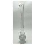 Tall Vintage Clear & Frosted Swung Vase