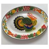 Vintage Turkey Metal Platter 18" x 13"