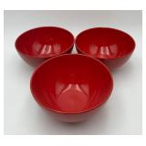3 Waechtersbach-Germany Large Red Salad Bowls