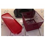 Black Lazy Susan, Metal Basket, Plastic Container