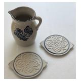Pfaltzgraff Pitcher & Trivets Stoneware