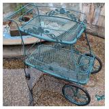 Green Iron Drinks Cart