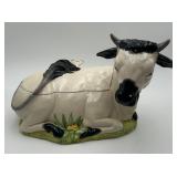 Italian Ceramic Cow Shaped Soup Tureen 16"