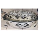 Oval Floral Print Casserole Dish