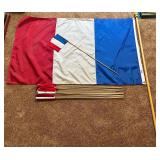 Large French Flag & 16 Small Flags