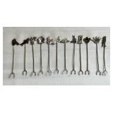 12 Sterling Silver Mexico Taxco Cocktail Picks