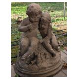2 Children w/Pan Flute Garden Statue 20" Tall