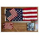 Large American Flag, 7 Small Flags, Napkins