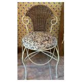 Vintage Metal & Wicker Vanity Chair