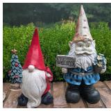Pair of Festive Garden Gnomes