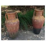 Pair of Terra Cotta Garden Urns 37"