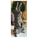 Large Bronze Standing Rabbit 12 3/4"