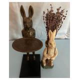 Bronze Rabbit & Ceramic Rabbit