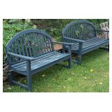 2 Green Garden Benches