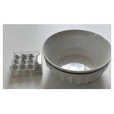 Striped Blue Serving Bowl/Shakers