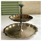 International 2-Tier Silver-Plated Serving Stand
