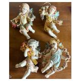 4 Vtg. Fontanini E Simonetti Cherub Angels