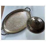 Silver Plated Serving Dish & Tray