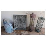 2 Bird Feeders, Watering Can, Thermometer
