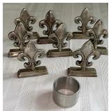 Fleur De Lis Pewter Napkin Holders