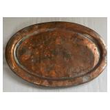 Vintage Copper Oval Tray 19" x 13"