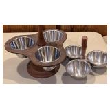 Wooden Handle Swivel Relish Dishes