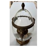 Exquisite Brass/Glass Elephant Decorative Urn