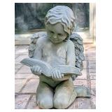 Cherub Reading Garden Statue 16" Tall