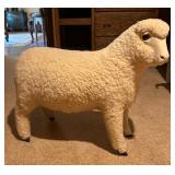 Decorative Sheep Figure with Real Wool
