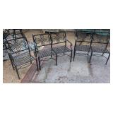 3 Iron Patio Chairs