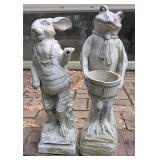 Frog & Bunny Garden Statues 22"