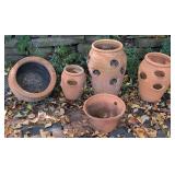 5 Terra Cotta Planters
